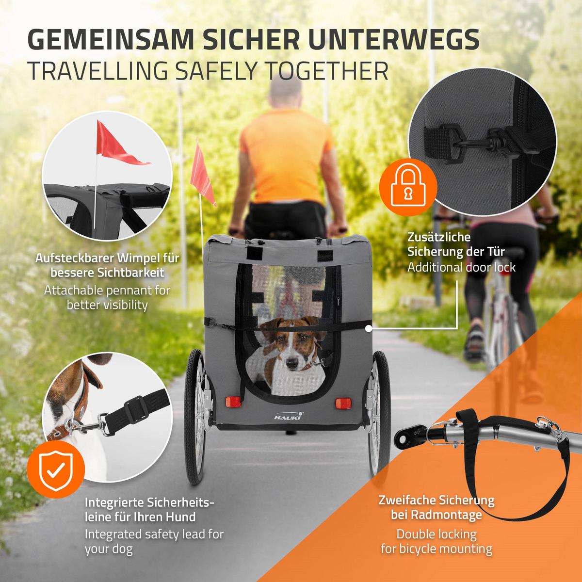 HUNDEANHÄNGER Grau - Grau, Metall (72/123/130cm) - Hauki