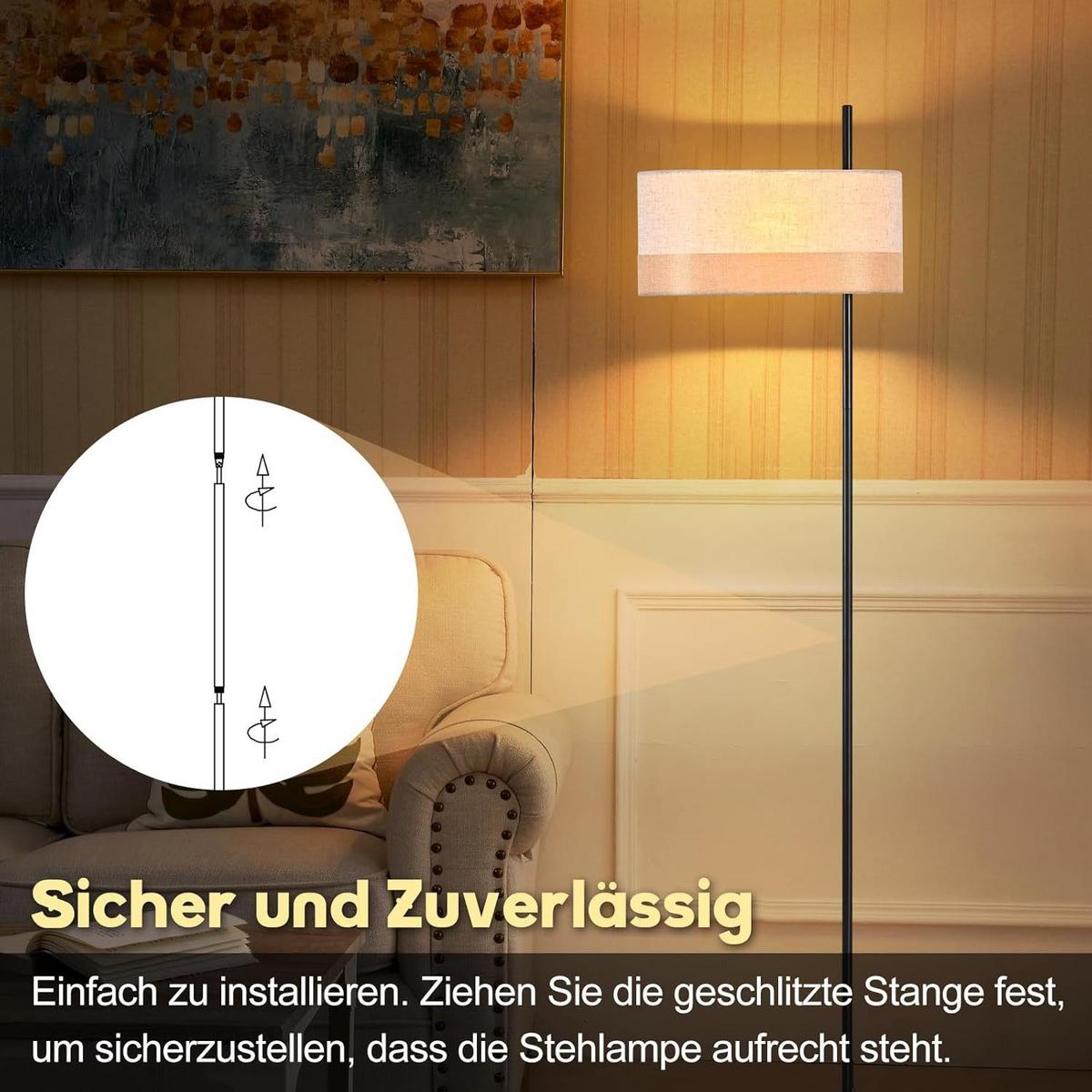 STEHLAMPE CAGE Ⅲ 40/25/154 cm - Schwarz, Metall (40/25/154cm) - Nettlife