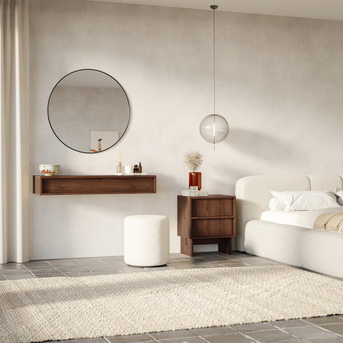 NACHTTISCH Sanva WARMIA WALNUSS 50 CM - Dunkelbraun, Holzwerkstoff (49.6/56/35cm) - Selsey