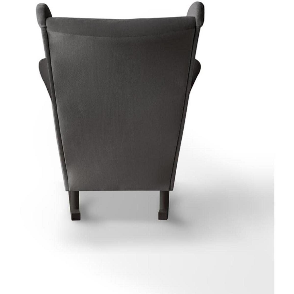 SCHAUKELSTUHL Fabio grau mit Wenge Beinen - Wengefarben/Grau, Textil (82/103/108cm) - Beautysofa