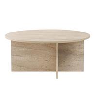 COUCHTISCH mit abgerundeter Platte - soleil 90/90/40 cm - Beige, Holzwerkstoff (95/90/40cm) - Calicosy