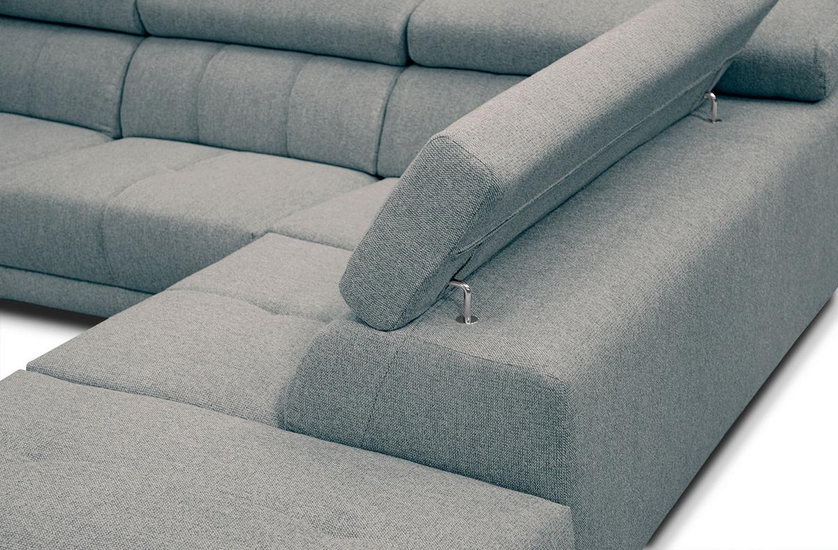 ECKSOFA MORELLO 5-Sitzer, mintgrün - Schwarz/Mintgrün, Holzwerkstoff/Textil (287/228cm) - Wozimo