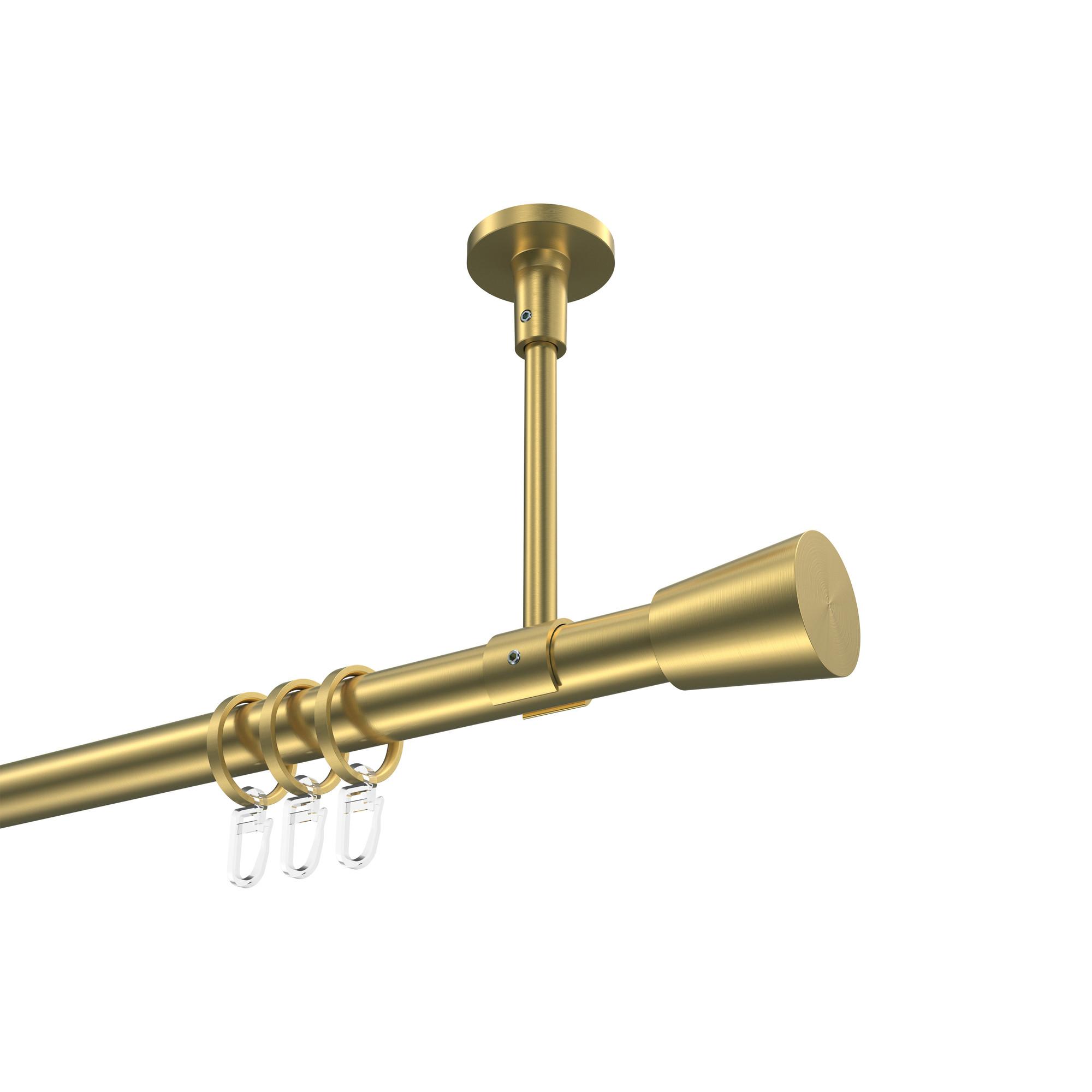 GARDINENSTANGE Sonette Sitra 240 cm (geteilt in 2 x 120 cm), 1-läufig, 20 mm Ø Messing-Optik - Messingfarben, Metall (240cm) - INTERDECO