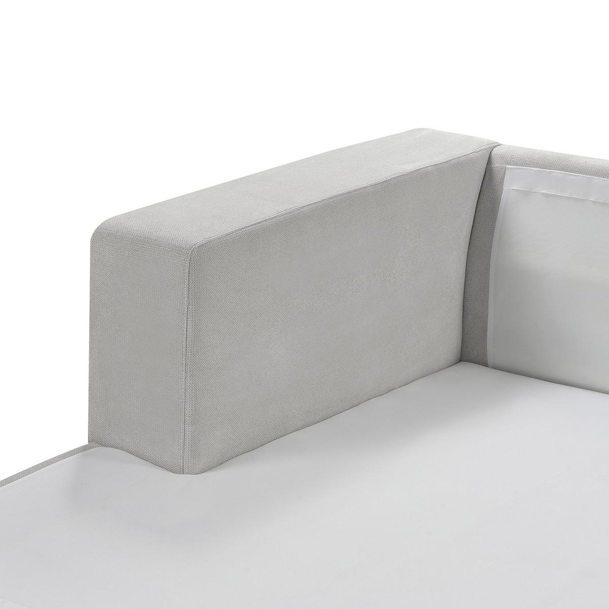 3-SITZER-ECKSOFA hellgrau linksseitig Lofoten - Schwarz/Grau, Textil (250/190cm) - Beliani