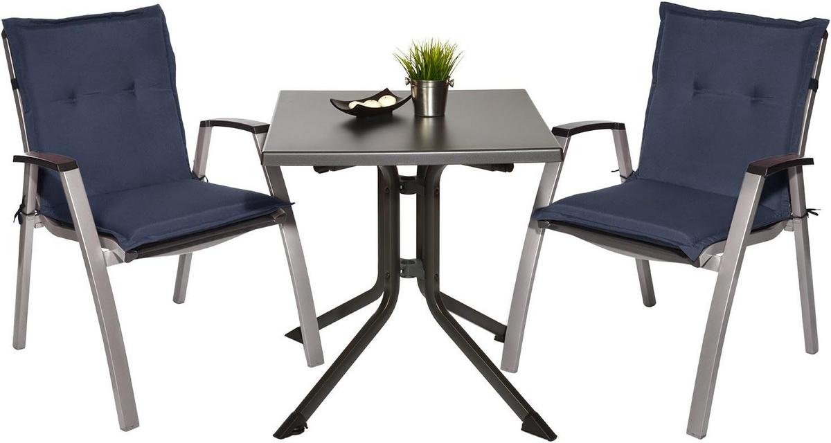 NIEDERLEHNERAUFLAGE Loft NL 100x50x6cm Dunkelblau (2tlg) - Dunkelblau, Textil (50/6/100cm) - Beautissu 