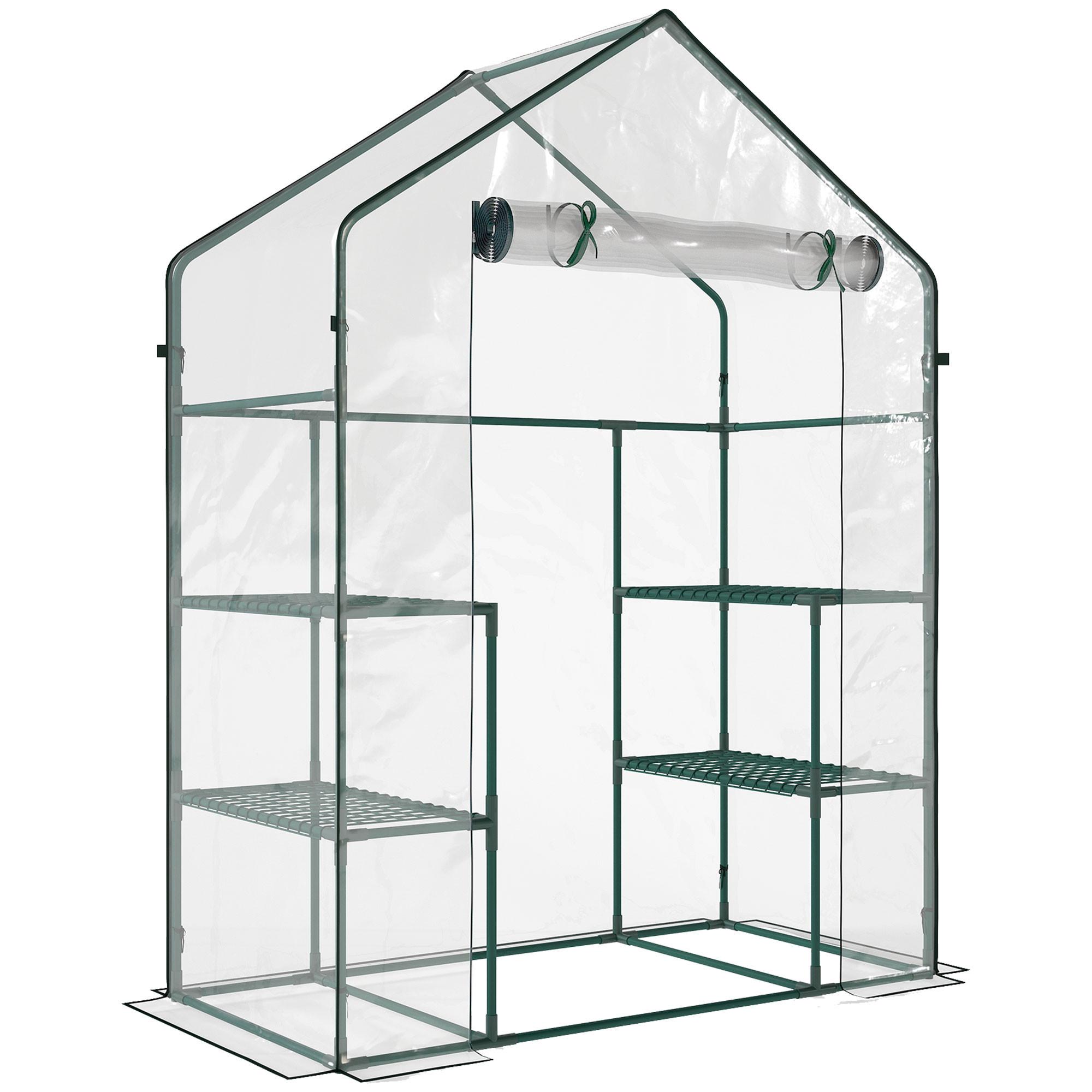 FOLIENGEWÄCHSHAUS, Transparent, Metall, PVC-Kunstoff - Transparent, Kunststoff (73/195/142cm) - Outsunny