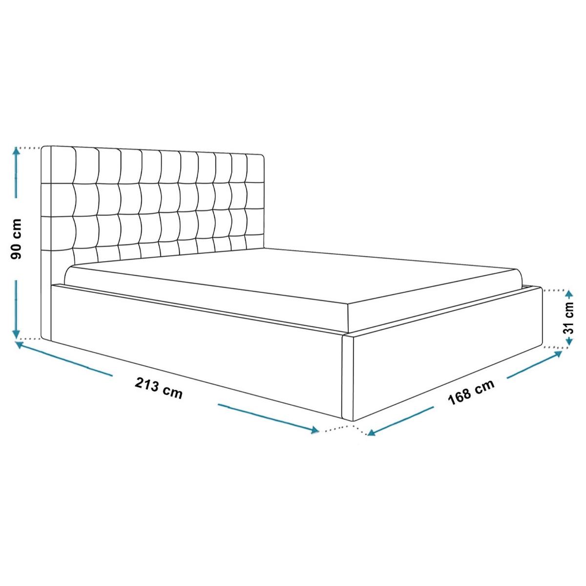 BETT 160x200 - Polsterbett mit Bettkasten und Metallrahmen - Modern Betten - Glatter Kronos-Stoff - Kollektion Rio, Blau - Blau, Holz/Textil (160/200cm) - Alpi-Möbel