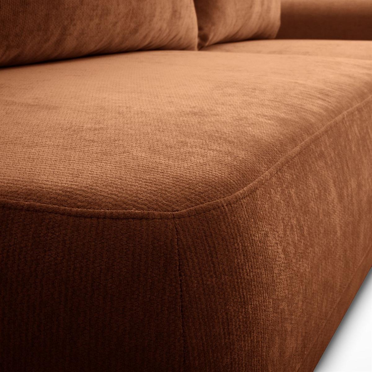 ECKSOFA GOYA mit Schlaffunktion und Bettkasten, Rechte, Perfect Harmony 52 - Rotbraun, Textil (302/184cm) - Lookway
