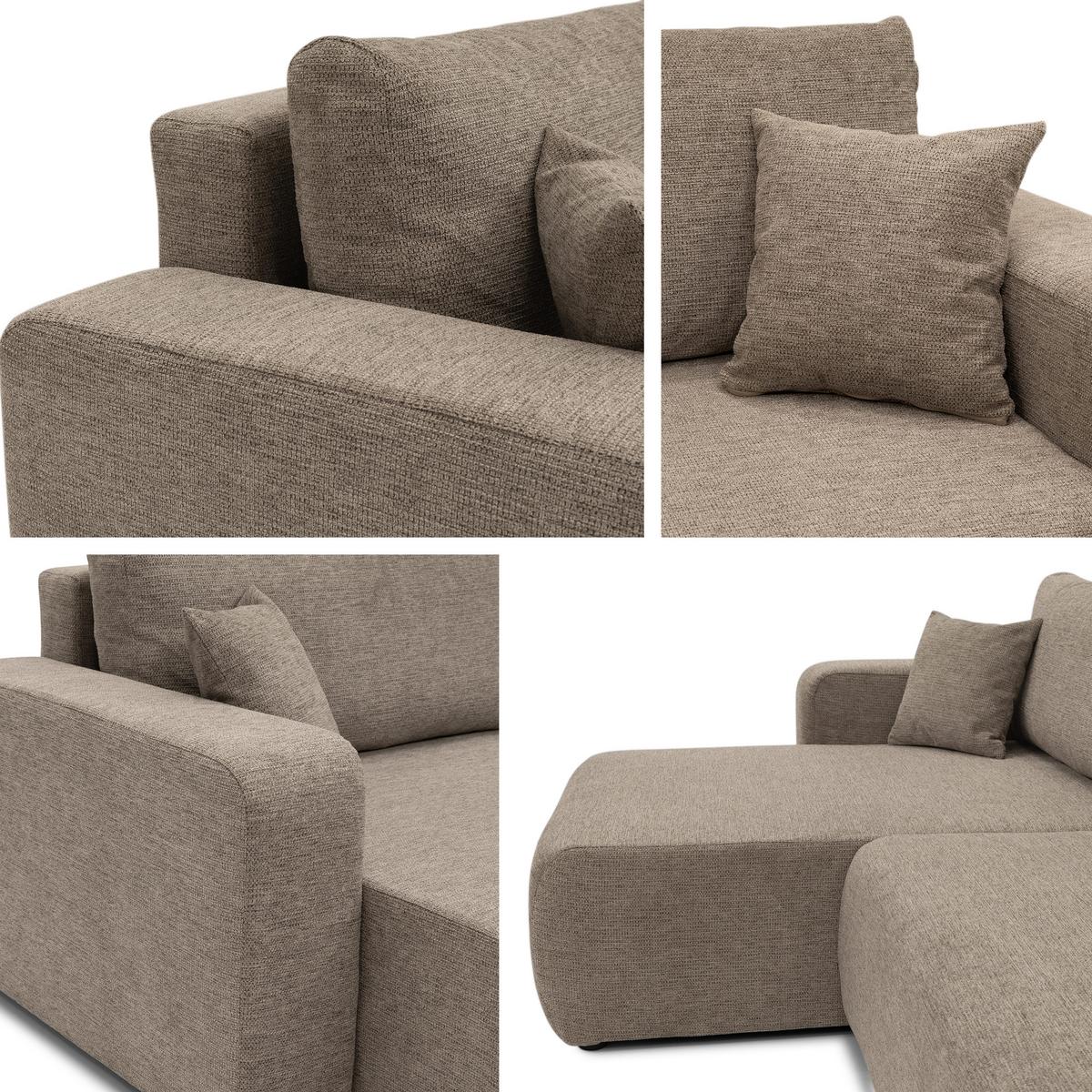 ECKSOFA Piano - Schwarz/Naturfarben, Holz/Kunststoff (274/145cm) - MIRJAN24