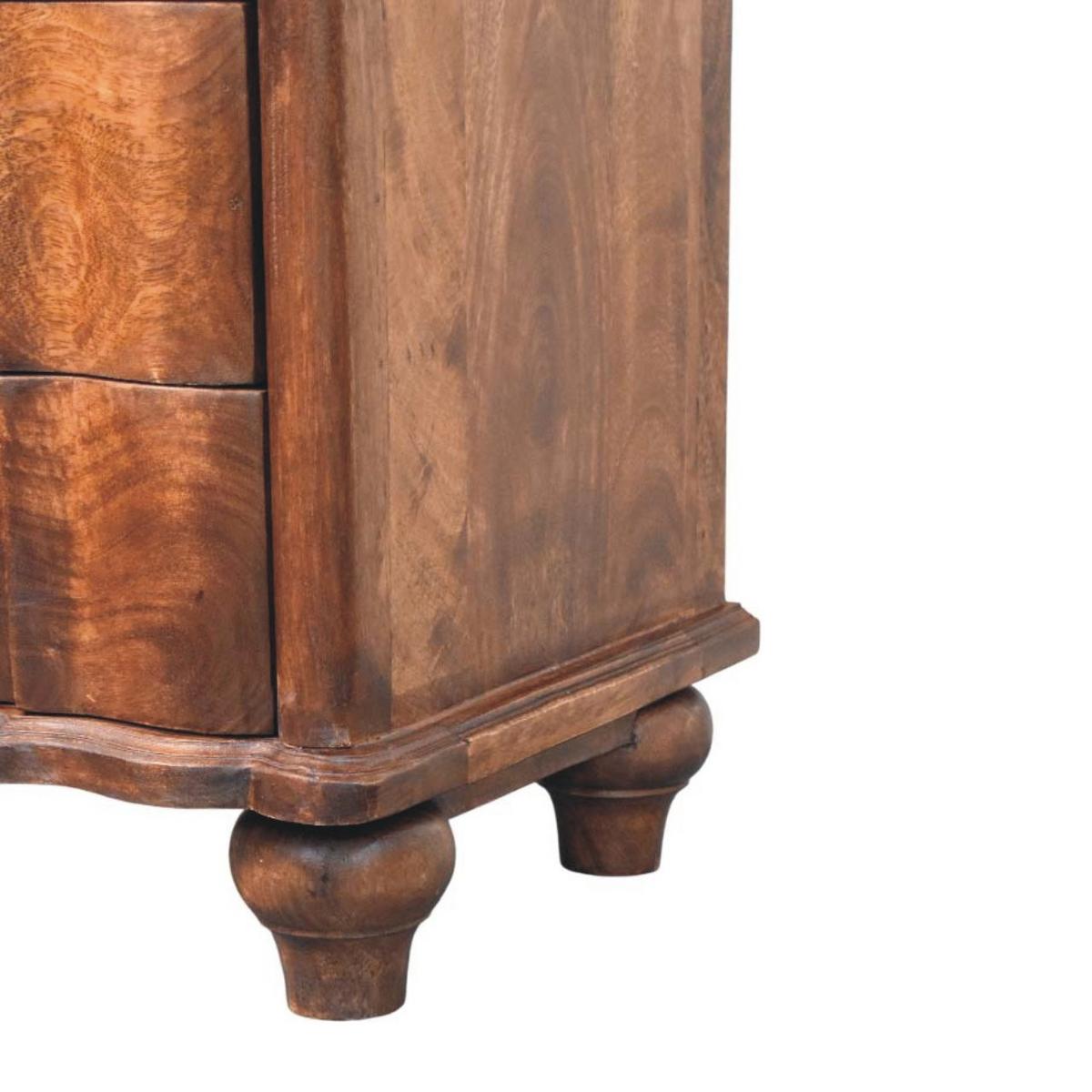 NACHTKASTEN 2 Schubladen und Offenes Regal, Dunkelbraun - Dunkelbraun/Messingfarben, Holz/Metall (55/63/40cm) - Artisan Furniture