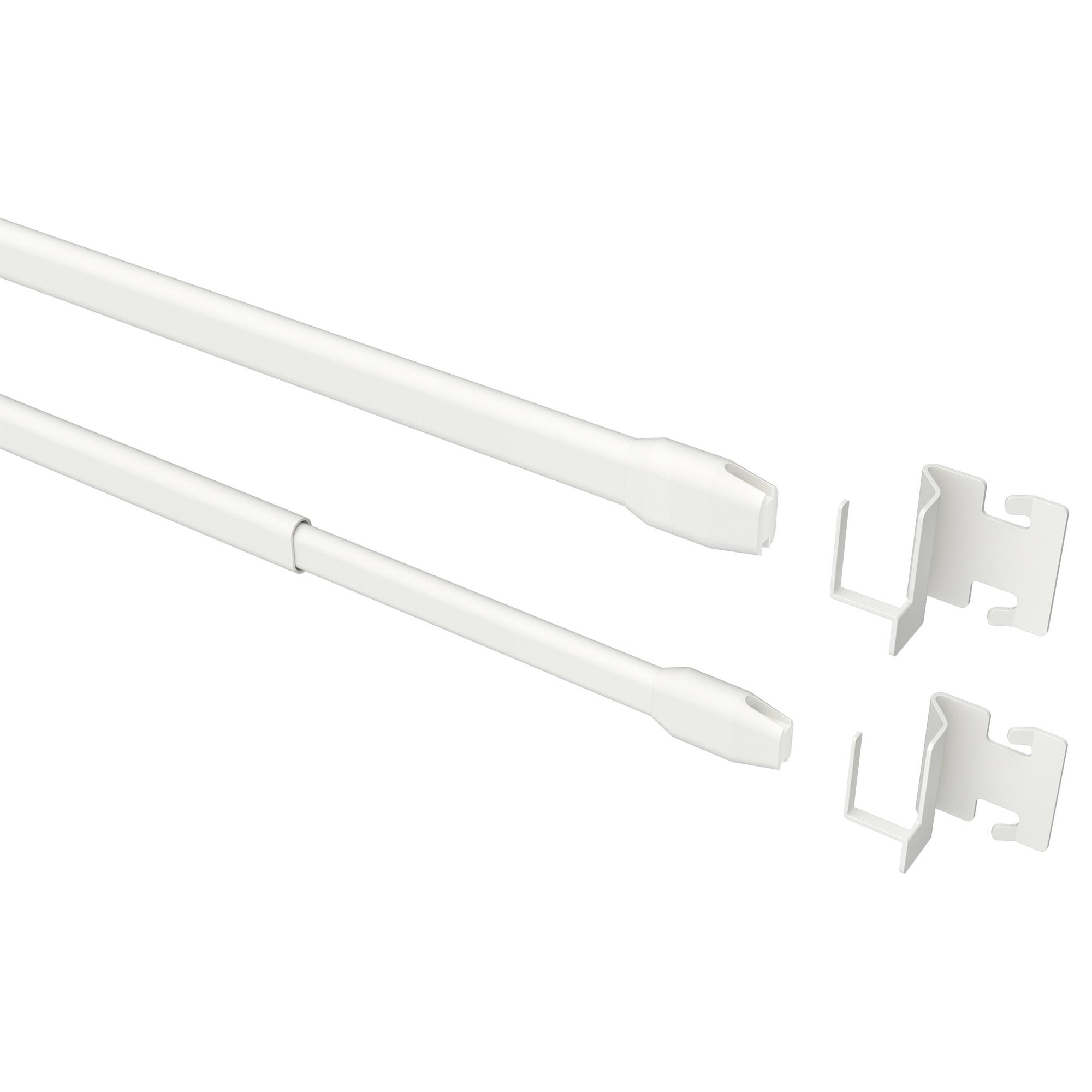 SCHEIBENSTANGEN / VITRAGESTANGEN MIT VITRAGECLIPSEN Geno 100-180 cm, oval, Weiß, Packung 2 Stück - Alufarben, Kunststoff/Metall (3.3/2/180cm) - INTERDECO