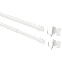 SCHEIBENSTANGEN / VITRAGESTANGEN MIT VITRAGECLIPSEN Geno 40-60 cm, oval, Weiß, Packung 2 Stück - Alufarben, Kunststoff/Metall (3.3/2/60cm) - INTERDECO