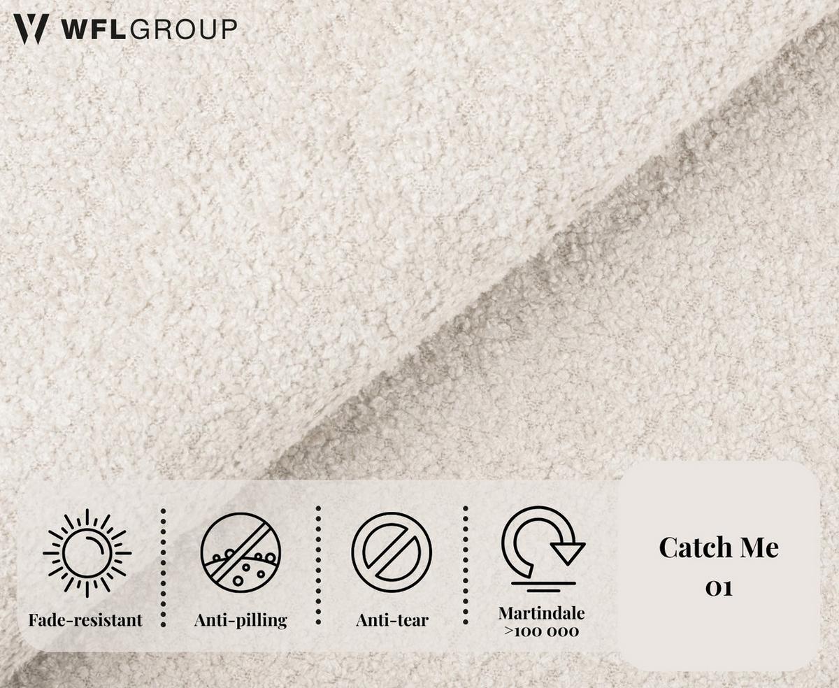 ESSZIMMERSTUHL KALLA 2er Set in Creme Boucle, massives Buchenholz 58/60/74 cm - Hellbraun/Creme, Holz/Textil (58/72/47cm) - WFL GROUP
