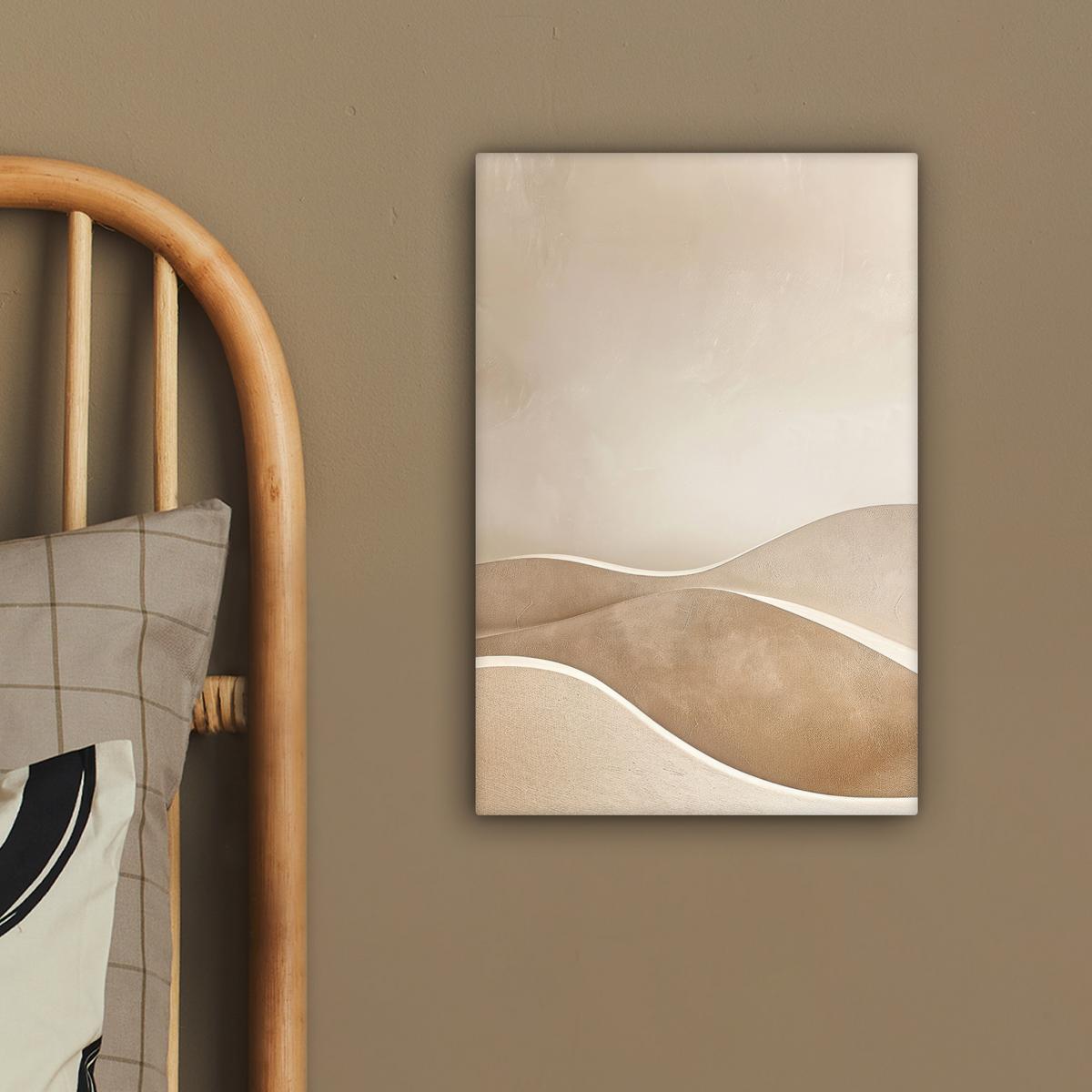 LEINWANDBILD Beige - Natur - Abstrakt - Modern Deko Wohnzimmer 20x30 cm - Beige, Textil (20/30cm) - MuchoWow