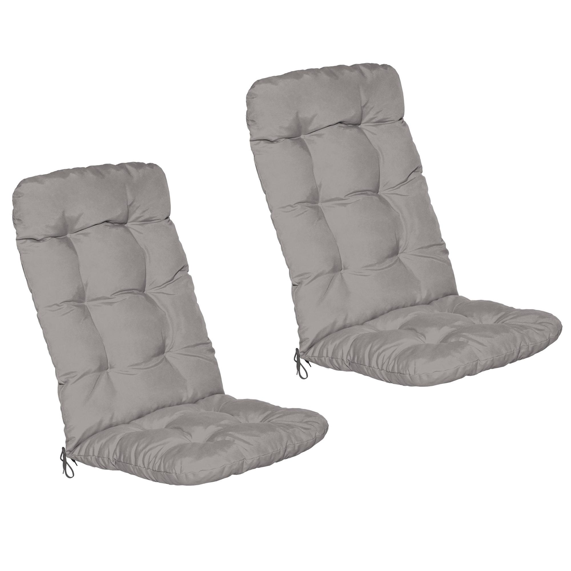 HOCHLEHNERAUFLAGE Flair HL 120/50/8cm Hellgrau (6tlg) - Hellgrau, Textil (50/8/120cm) - Beautissu 