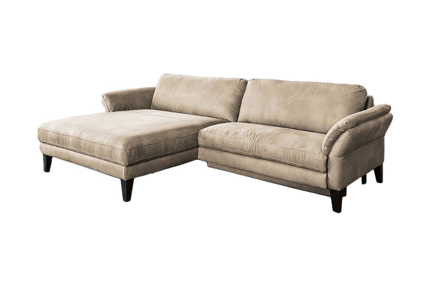 ECKSOFA MIT MOTORISCHER RELAXFUNKTION MALTA Beige Webstoff Relaxfunktion - Beige/Schwarz, Buchenholz/Textil (302/175cm) - KAWOLA