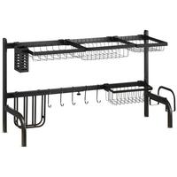 GESCHIRRABTROPFGESTELL, Stahl, Schwarz - Schwarz, Metall (30/52/93cm) - HOMCOM