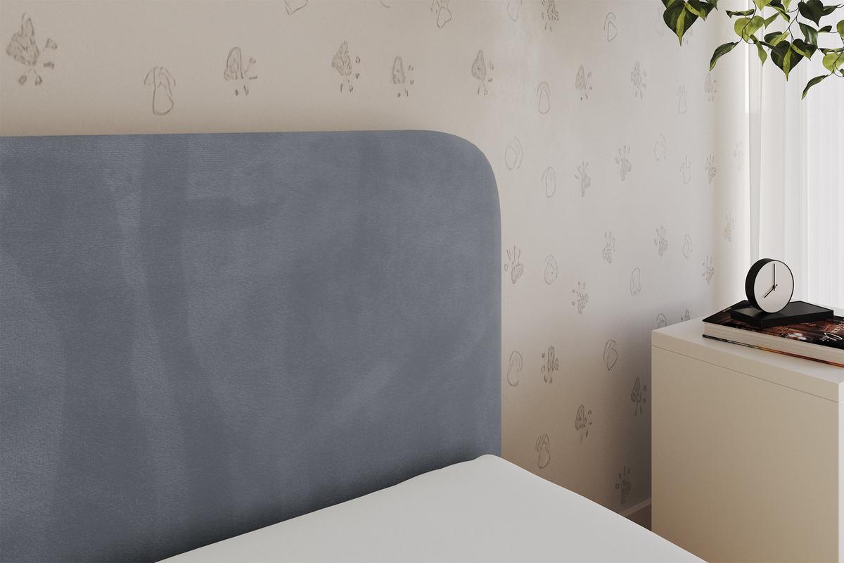 EINZELLBETT Jugendbett mit Bettkasten und Matratze H3/H4, Links - ELSY 80x200 Grau - Grau, Holzwerkstoff/Textil (80/200cm) - ALTDECOR