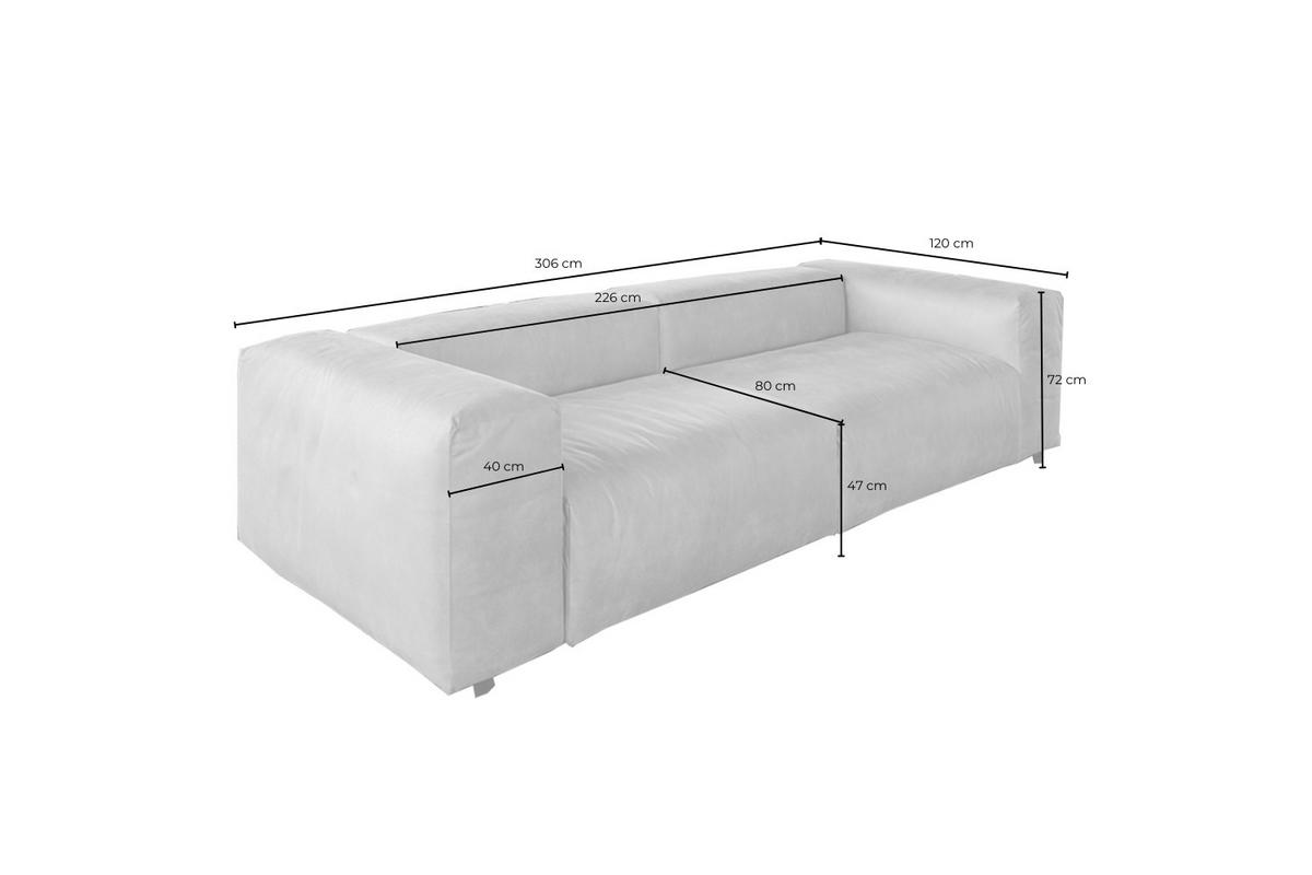 MODULSOFA MIA Braun Lederfaserstoff - Schwarz/Braun, Leder/Kunststoff (306/72/120cm) - KAWOLA