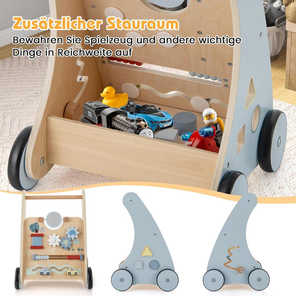 BABY-LAUFLERNHILFE blau - Blau, Holzwerkstoff (35/46/31cm) - COSTWAY