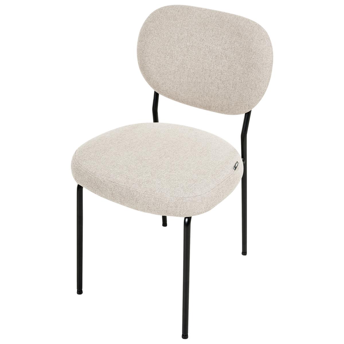 ESSZIMMERSTUHL 2er-Set Stoff Hellbeige Loleta - Beige, Textil (47/84/57cm) - Beliani
