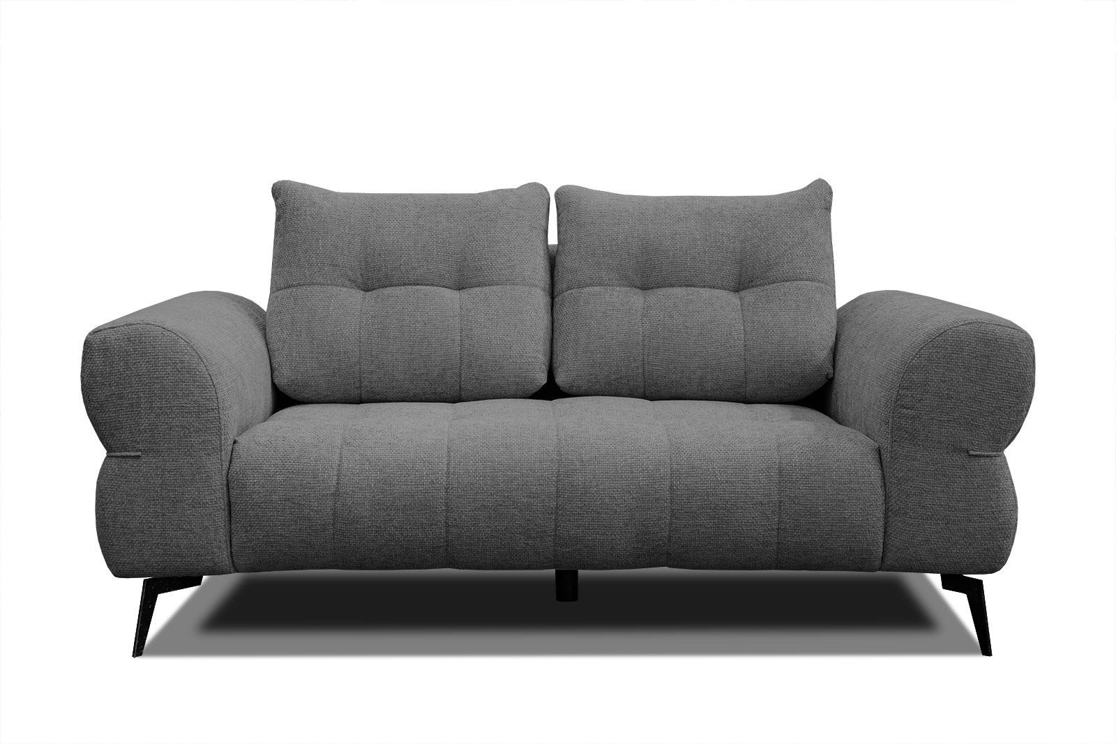 SOFA SALVINI 2-Sitzer, dunkelgrau - Dunkelgrau/Schwarz, Holzwerkstoff/Textil (176/88/99cm) - Wozimo