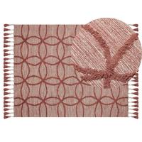 KURZFLOR-TEPPICH Kirsehir 200/140 cm - Rot, Textil (140/200cm) - Beliani