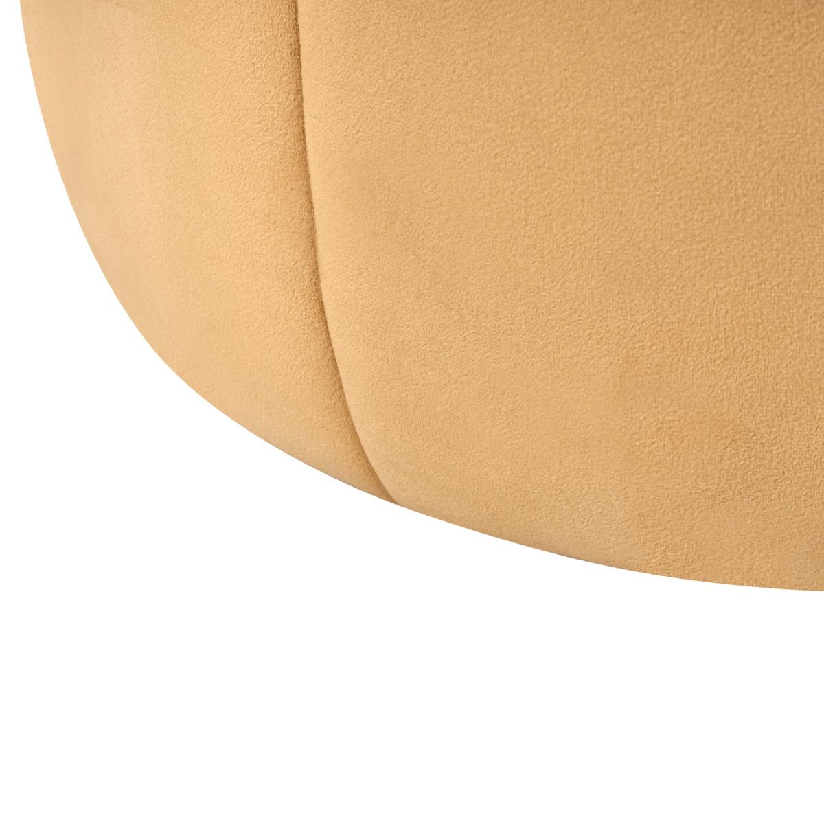 POUF Samtstoff Senfgelb Selby - Gelb, Textil (40/46/40cm) - Beliani