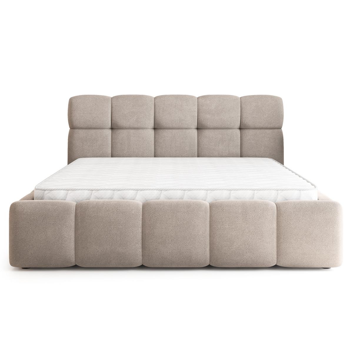 POLSTERBETT FARU SR 200x200 cm mit Bettkästen - Beige - Beige, Holz (200/200cm) - MASSENO