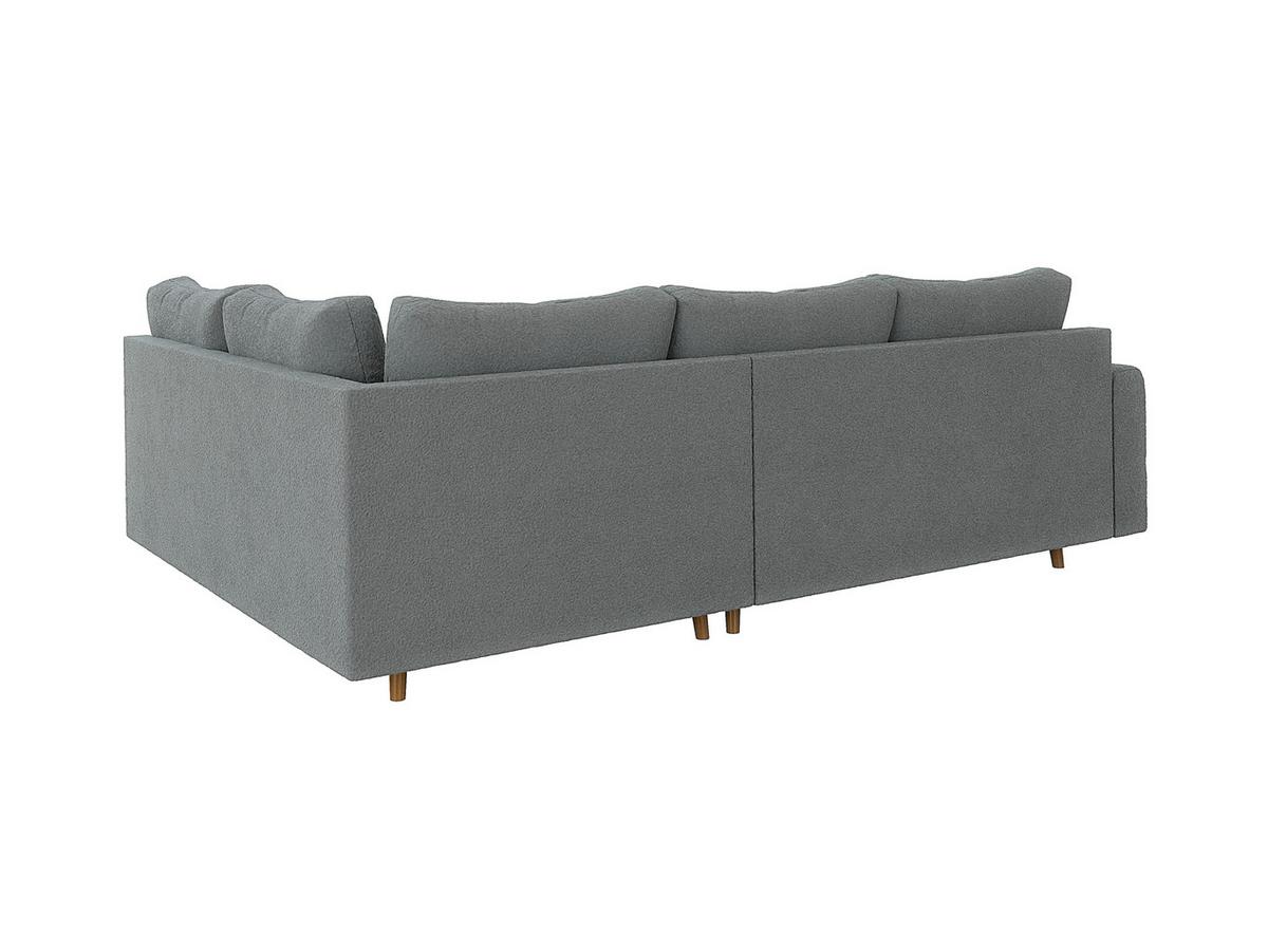 ECKSOFA Henrik Grau Boucle - Ottomane rechts - Braun/Grau, Holz/Textil (231/161cm) - S-Style Möbel