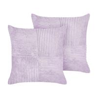 DEKOKISSEN CORD 2er-Set Violett 43/43 cm Millet - Violett, Textil (43/43cm) - Beliani