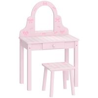KINDER-SCHMINKTISCH-SET MDF Acryl Rosa - Rosa/Weiß, Holz/Holzwerkstoff (34/82/55cm) - AIYAPLAY