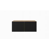 LOWBOARD LIVO 100/41/40 cm, Hängender TV-Schrank Eiche Artisan - Schwarz/Eiche Artisan, Holzwerkstoff (100/41/40cm) - MASSENO