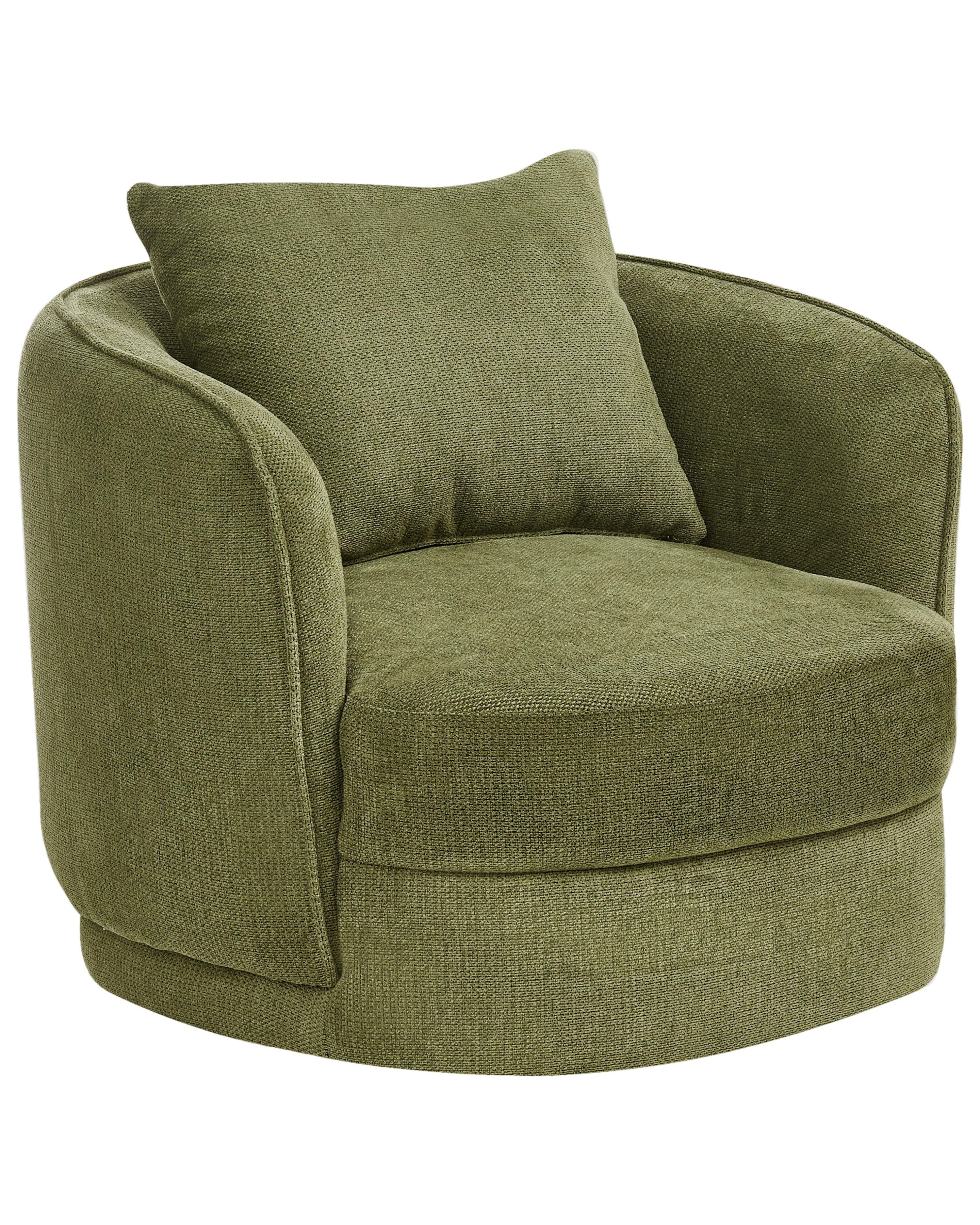 DREHSESSEL Stoff Grün Andalen - Grün, Textil (85/74/79cm) - Beliani