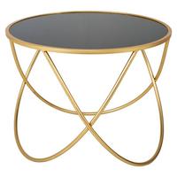 TISCH aus Metall und Glas, golden, 60x45cm - Goldfarben, Metall (60/60/45cm) - Wanderlust