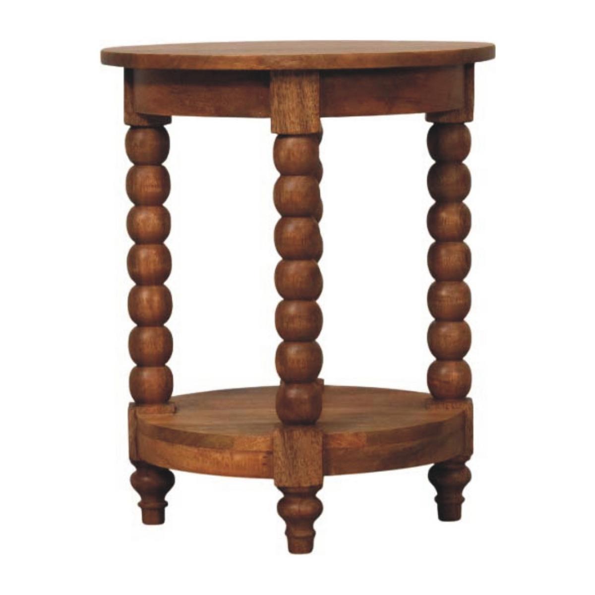 BEISTELLTISCH Golden-Teak-Finish, 1 offenes Regal in der Mitte, Braun - Braun, Holz (45/45/55cm) - Artisan Furniture