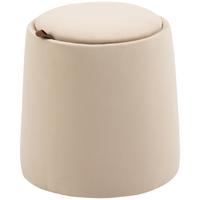 2-IN-1 Ottomane Sitzhocker inklusive Stauraum, abnehmbaren Deckel in Samtoptik - Beige/Braun, Holz/Kunststoff (44/47.5/44cm) - HOMCOM