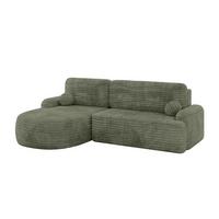 ECKSOFA mit Schlaffunktion und Bettkasten LIRA-L - 264x172x89 Olive - Olivgrün, Holzwerkstoff/Textil (264/172cm) - ALTDECOR