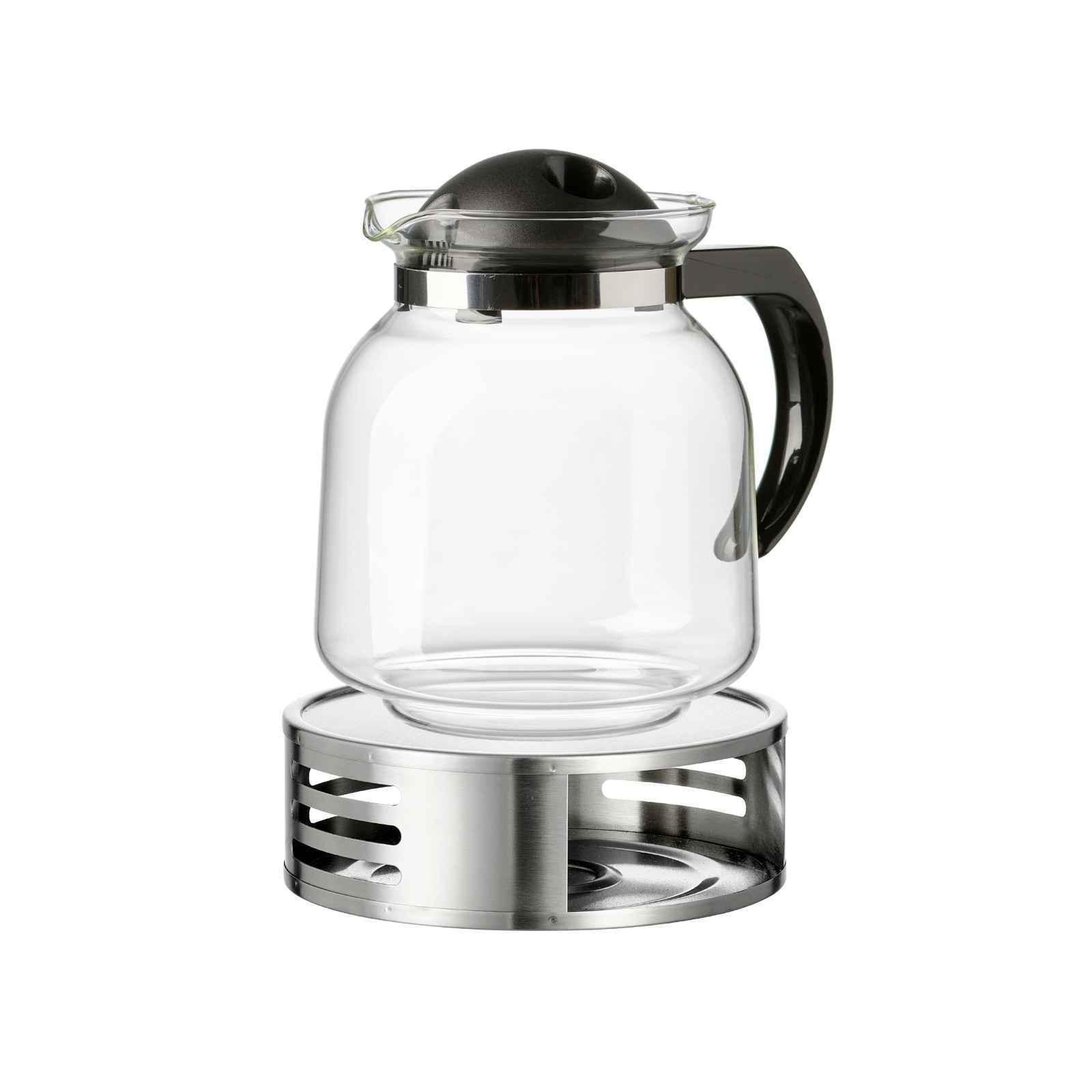 TEEKANNE MIT STÖVCHEN Ravenna transparent 1,6 l 2er Set - Transparent, Glas/Metall (1.6L) - Ritzenhoff Breker