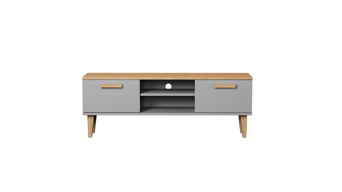 LOWBOARD Denver Grau 120/47,2/35 cm - Grau, Holzwerkstoff (120/47/35cm) - RAUMHIRSCH FURNITURE