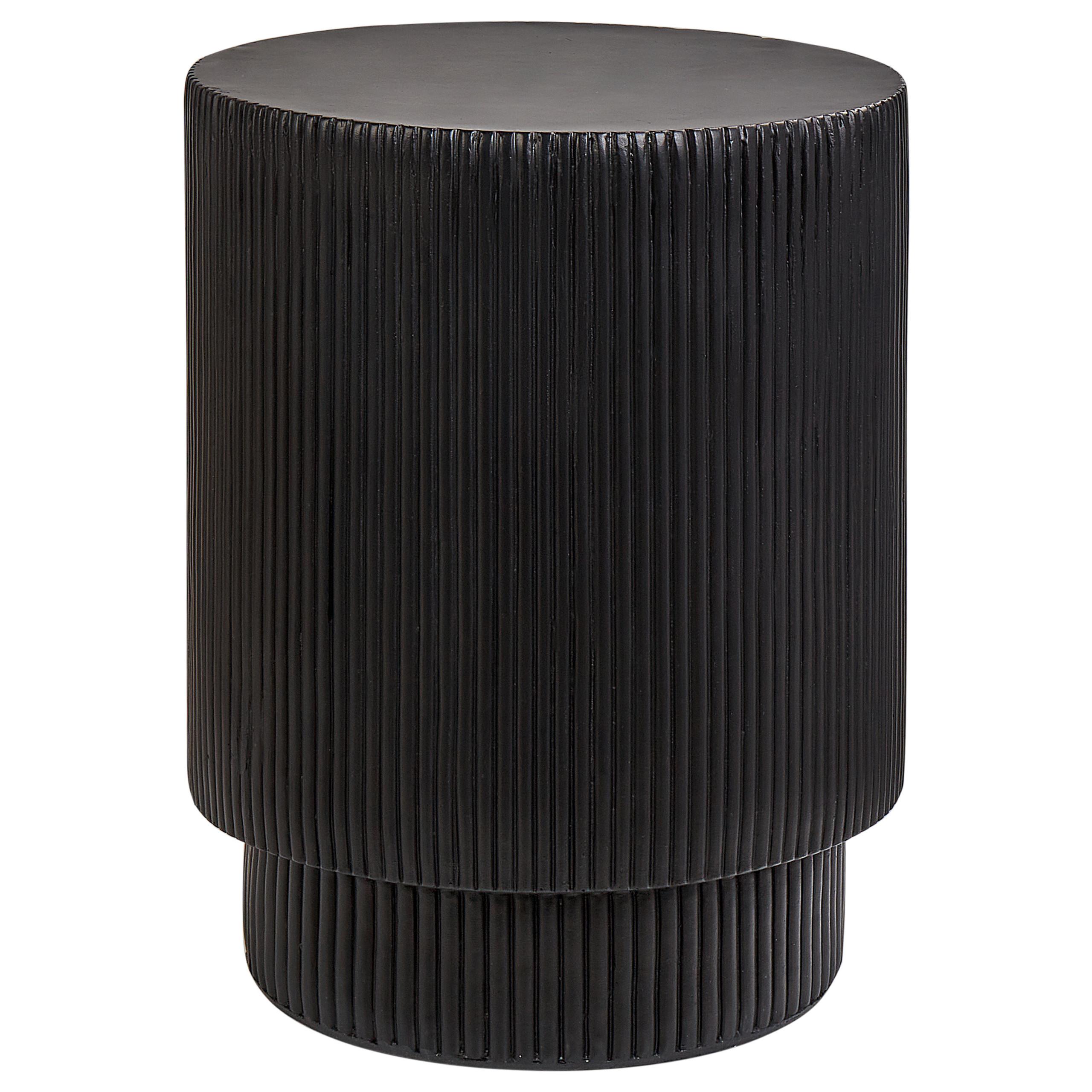 BEISTELLTISCH Beton schwarz rund 35 cm Biccari - Schwarz, Stein (35/35/45cm) - Beliani