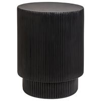 BEISTELLTISCH Beton schwarz rund 35 cm Biccari - Schwarz, Stein (35/35/45cm) - Beliani