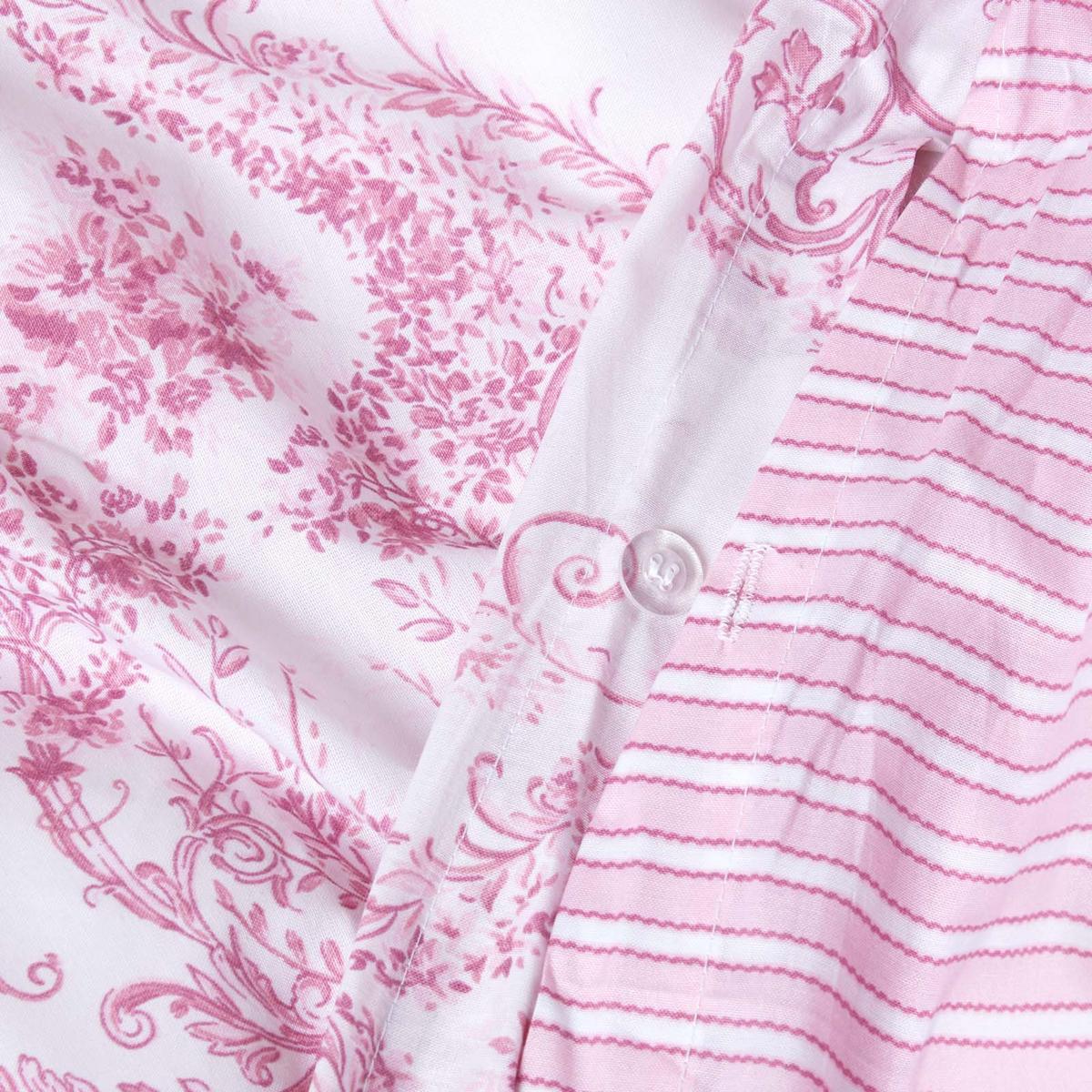WENDEBETTWÄSCHE Toile-De-Jouy - Rosa, Textil (200/200cm) - Homescapes
