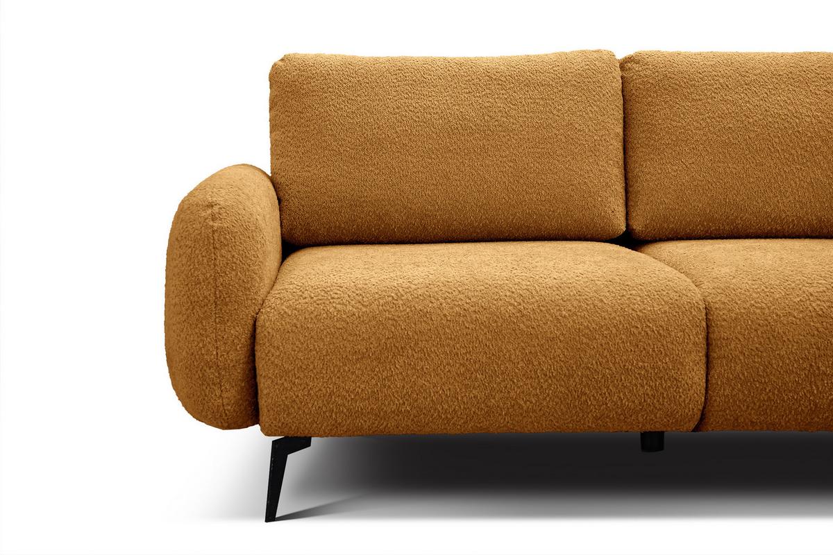 SOFA FEBE 3-Sitzer, senfgelb - Dunkelgelb/Schwarz, Holz/Textil (190/82/96cm) - Wozimo