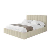 POLSTERBETT mit Bettkasten und Lattenrost, Bett mit Matratze H3/H4 - FINO 180x200 Beige - Taupe, Holzwerkstoff/Textil (180/200cm) - ALTDECOR