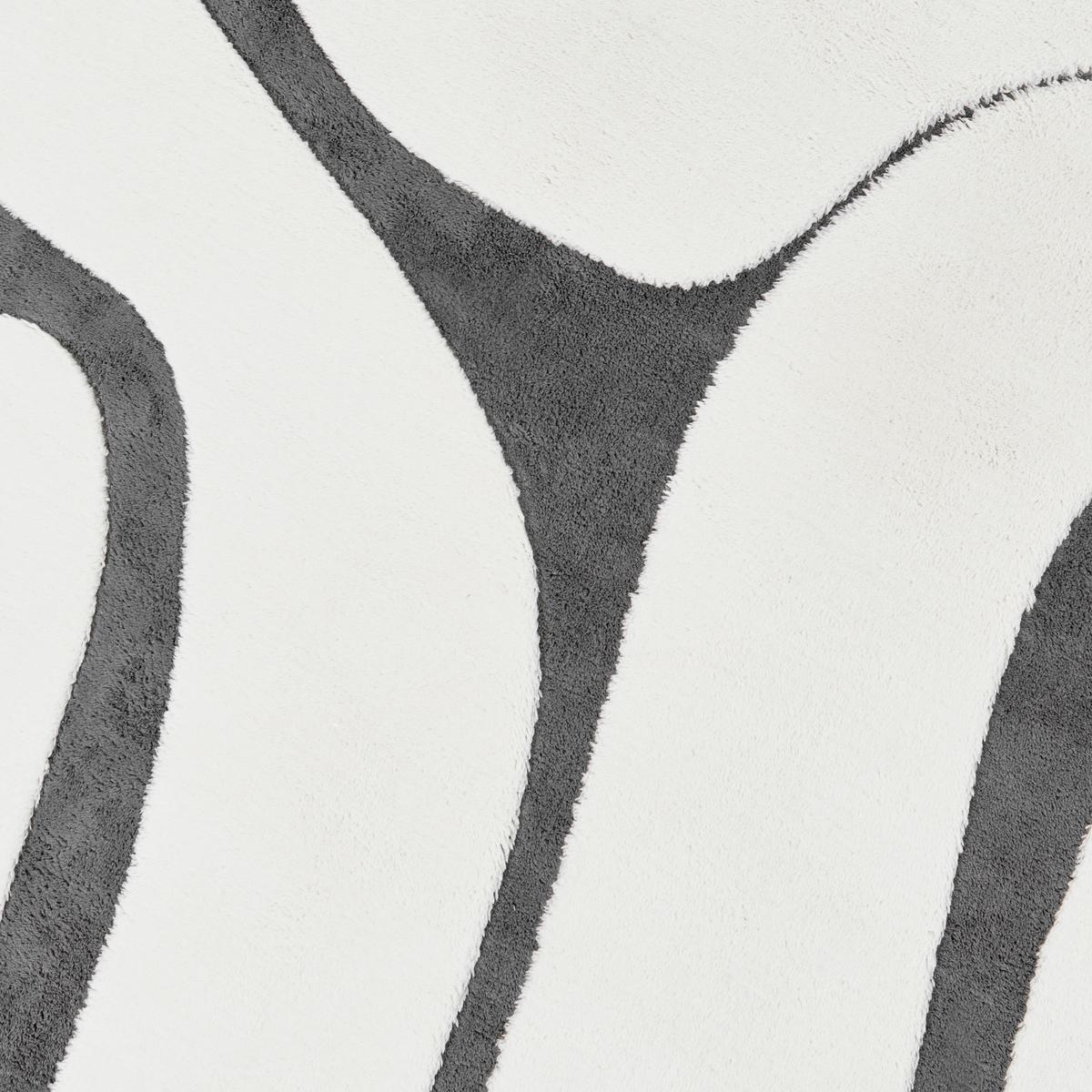 TEPPICH Grau/Weiß 160 cm Hartz - Creme/Grau, Textil (160/160cm) - Beliani