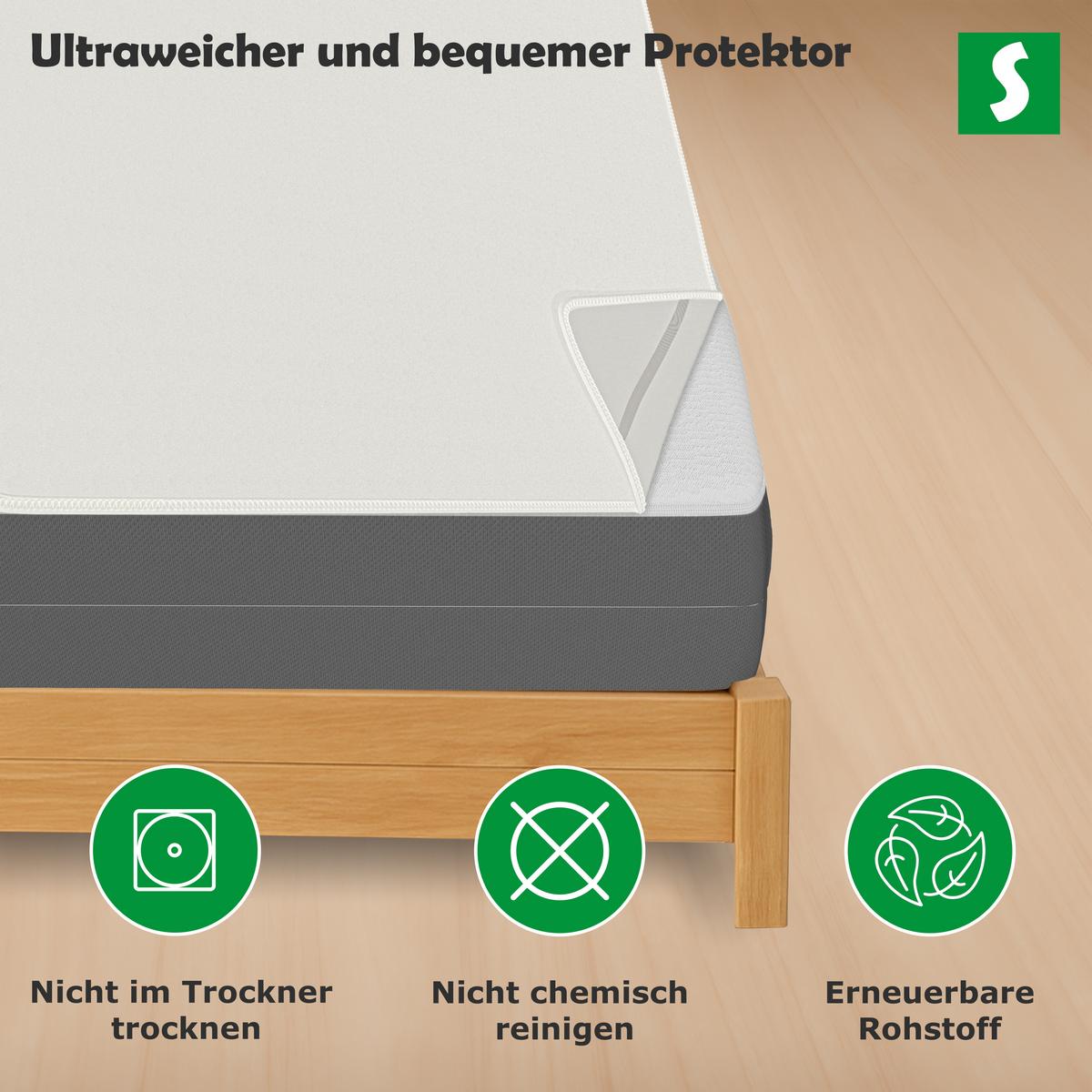 MATRATZENSCHONER 180x200 cm – Wasserdicht, Weich und Komfortabel - Weiß, Textil (180/200cm) - Schlaftroll