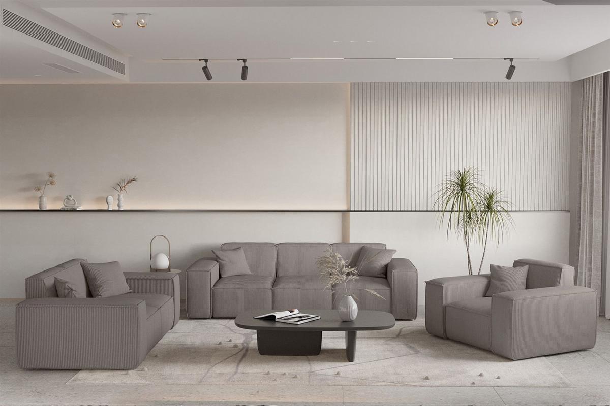 SESSEL Celes Premium Stoff Scala - Taupe, Holzwerkstoff/Textil (121/73/88cm) - Fun Möbel