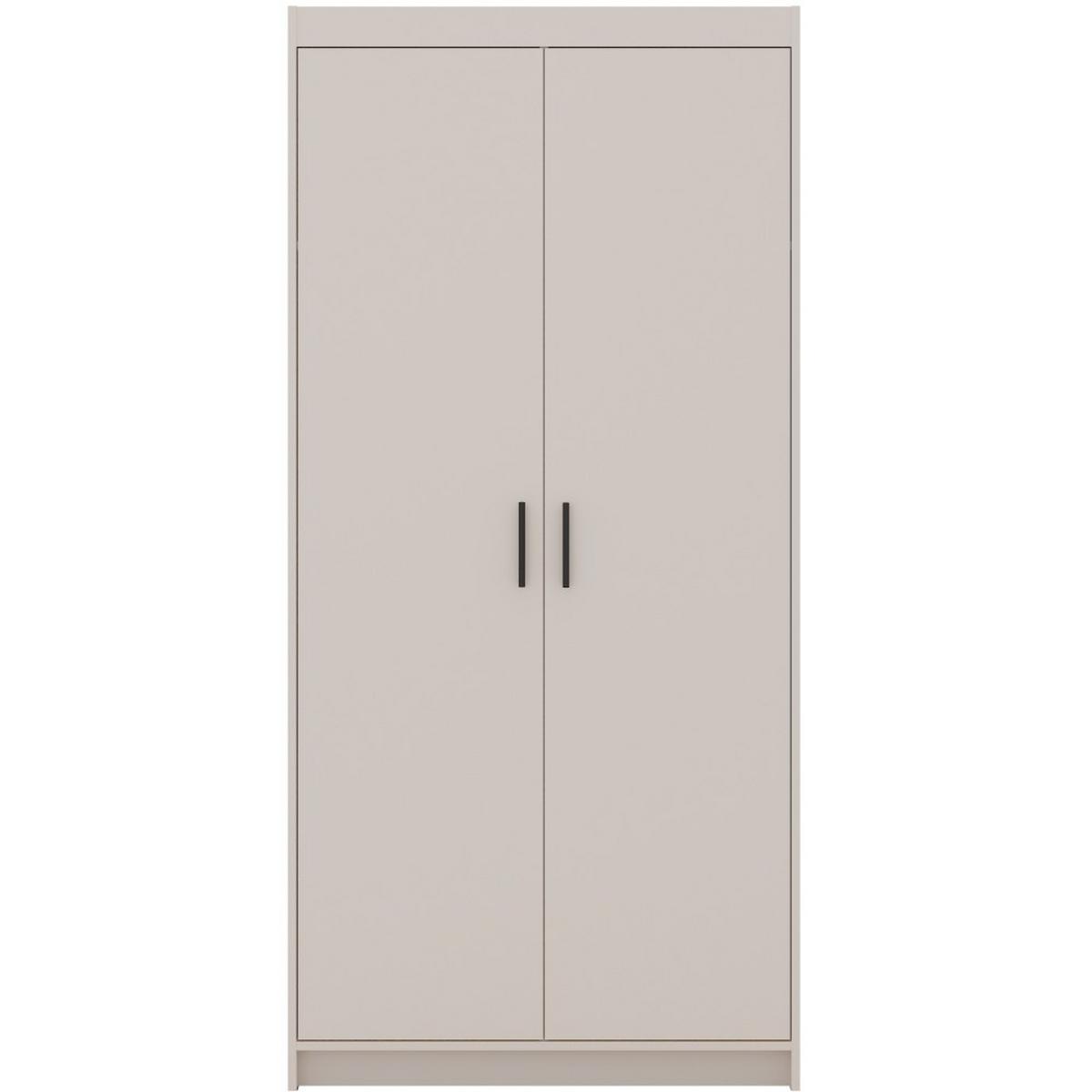 DREHTÜRENSCHRANK Elena mit 2 Türen, ohne Spiegel, Sandbeige - Sandfarben, Holzwerkstoff (90/190/53cm) - Beautysofa