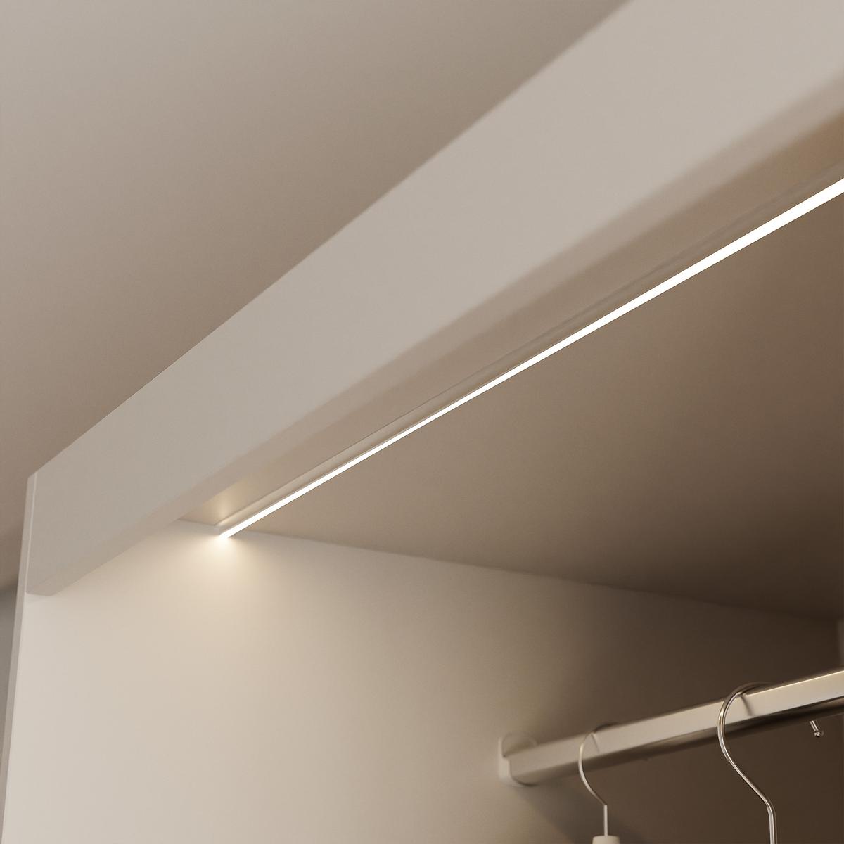 SCHIEBETÜRENSCHRANK SILENTE 140 cm mit Einlegeböden und Kleiderstange - Beige, Holzwerkstoff (140/215/60cm) - Idohome